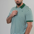 Men’s Striped Green Polo Shirt