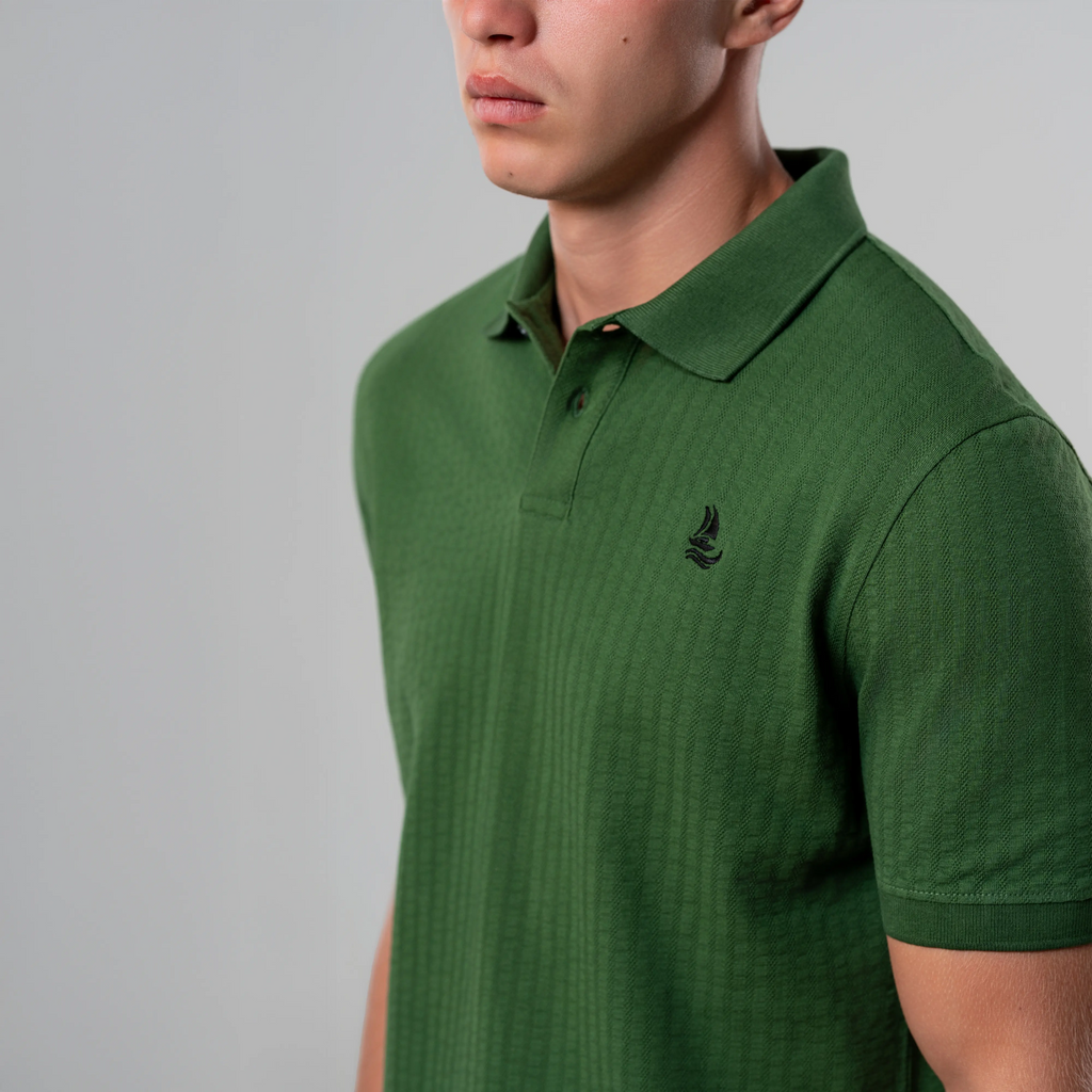 Men’s Green Fabric Polo Shirt
