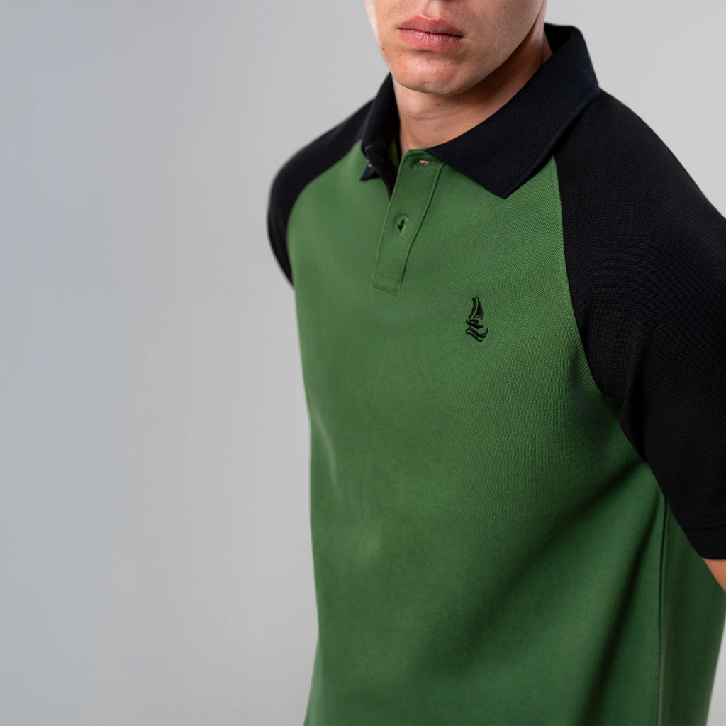 Men’s Cotton Polo Shirt – Green & Black