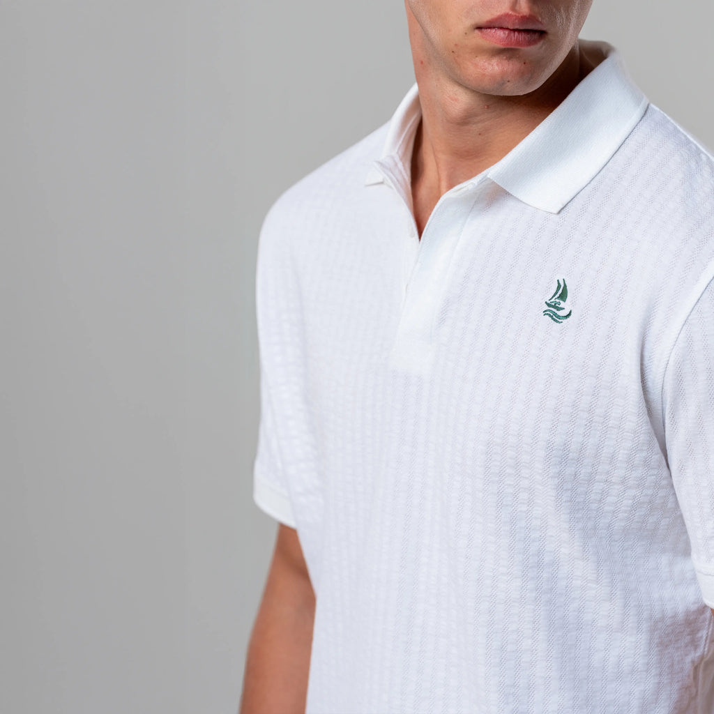 Men’s White Polo Shirt - Hidden Placket