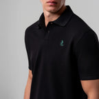 Men’s Black Pique Cotton Polo