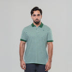 Men’s Striped Green Polo Shirt