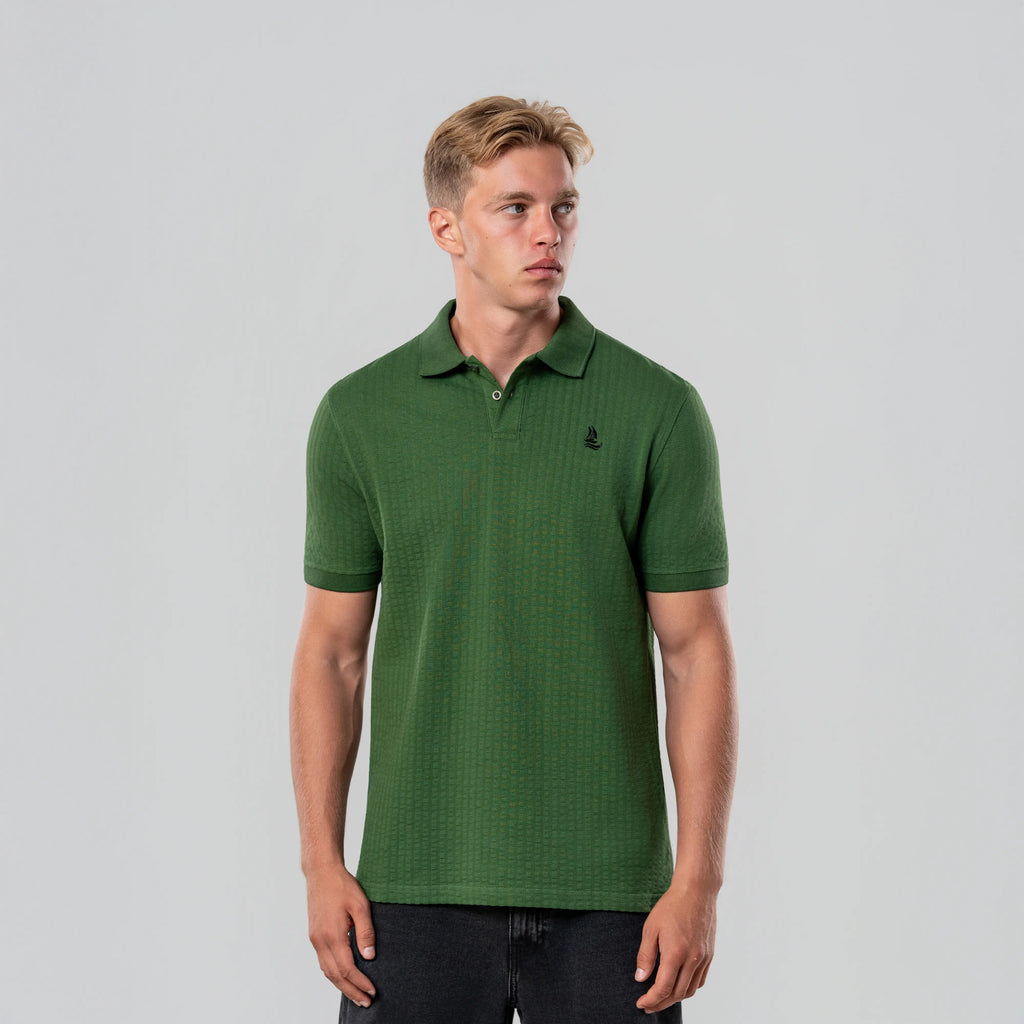 Men’s Green Fabric Polo Shirt