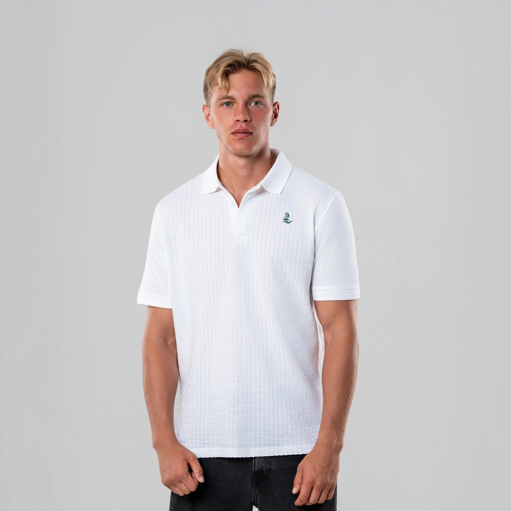 Men’s White Polo Shirt - Hidden Placket