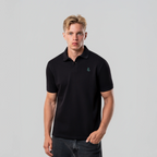 Men’s Black Pique Cotton Polo