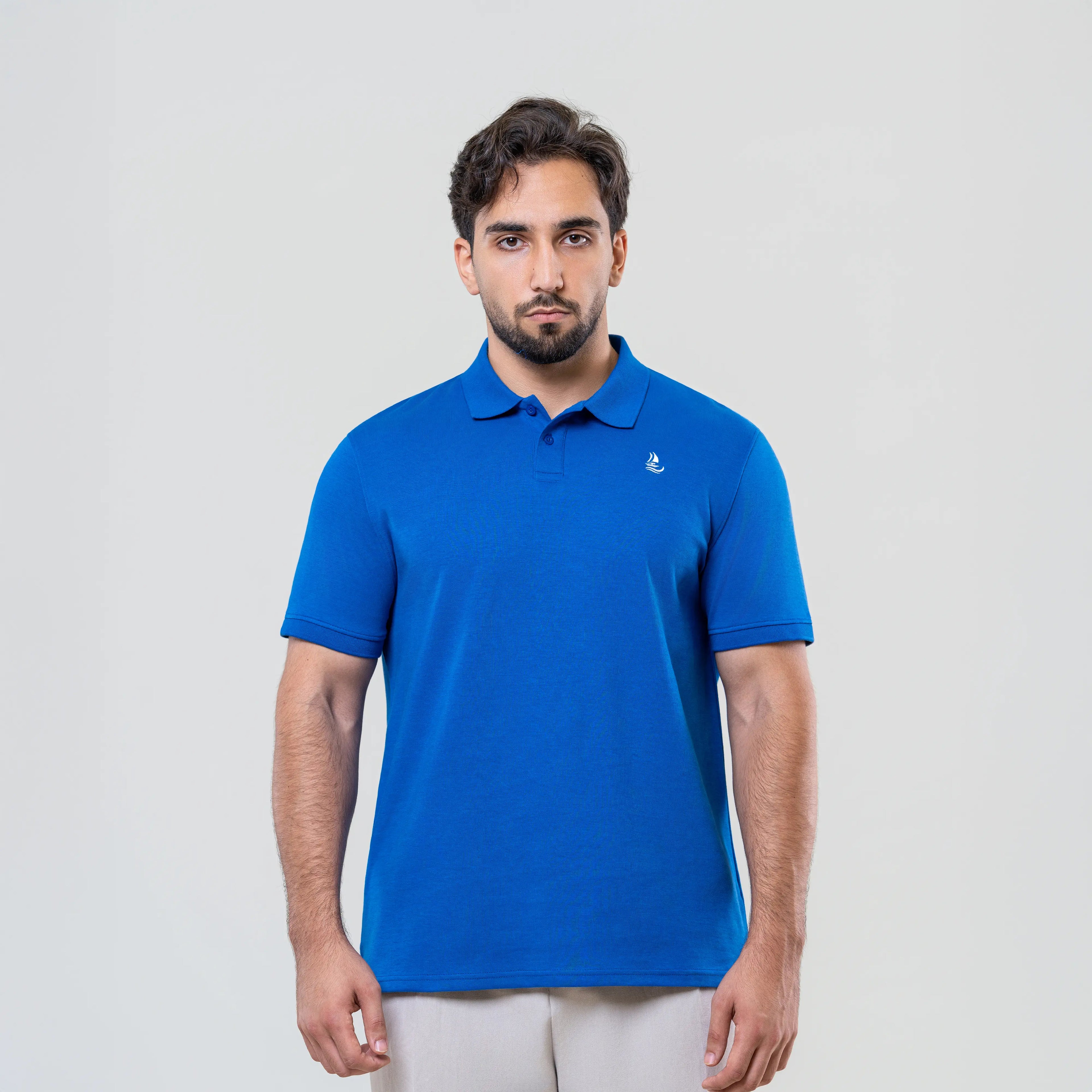 Men’s Blue Interlock Polo