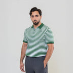 Men’s Striped Green Polo Shirt