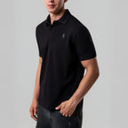 Men’s Black Pique Cotton Polo
