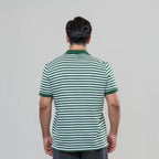 Men’s Striped Green Polo Shirt