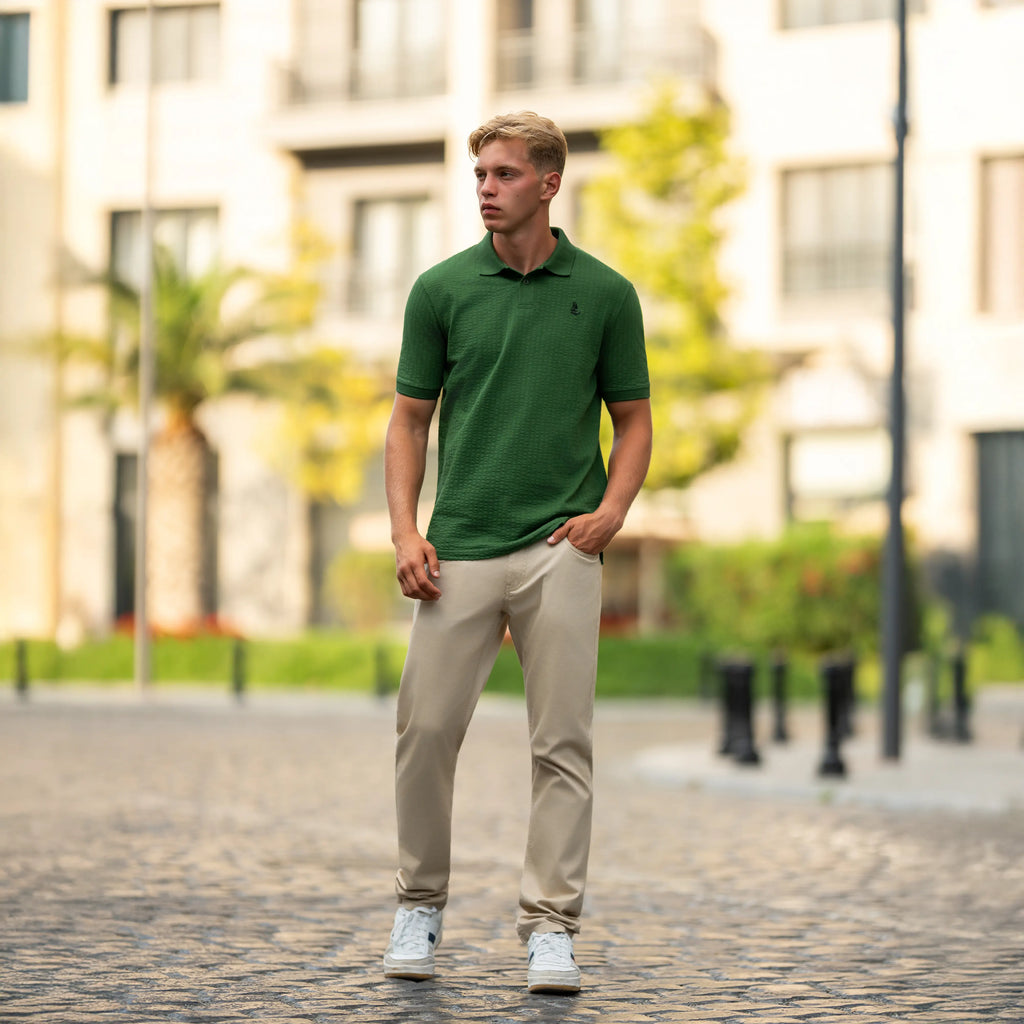 Men’s Green Fabric Polo Shirt