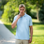 Men’s Sky Blue Polo Shirt – Hidden Placket