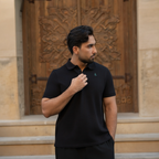 Men’s Black Cotton Polo Shirt