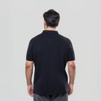Men’s Black Interlock Fabric Polo – Zipper Front