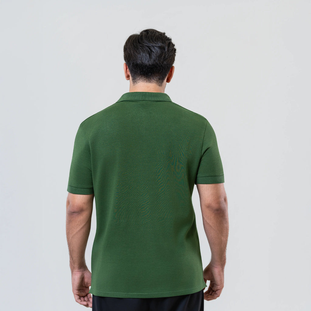 Men’s Green Polo Shirt – Hidden Placket