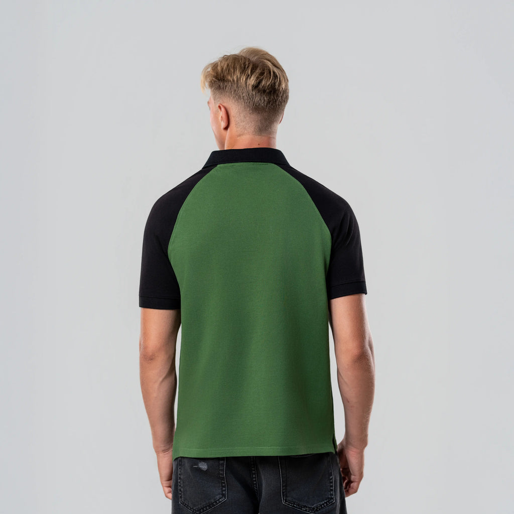 Men’s Cotton Polo Shirt – Green & Black