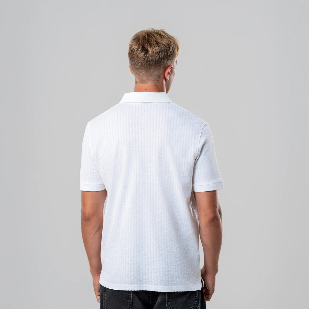 Men’s White Polo Shirt - Hidden Placket