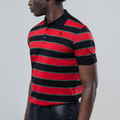 Men’s Striped Red Cotton Polo Shirt