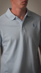 Men’s Sky Blue Polo Shirt – Hidden Placket